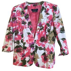 Evan Picone floral LS lined jacket sz 10